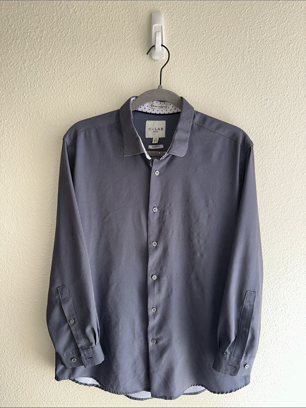 C-LAB NYC | 4 Way Stretch Slim Fit Long Sleeve Button-Down Dress Shirt